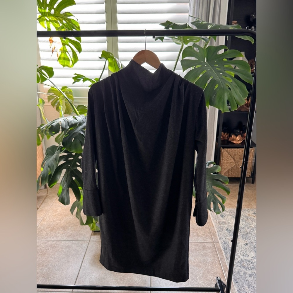 Massimo Dutti Charcoal Gray Long Sleeve Shift Dress Size 4